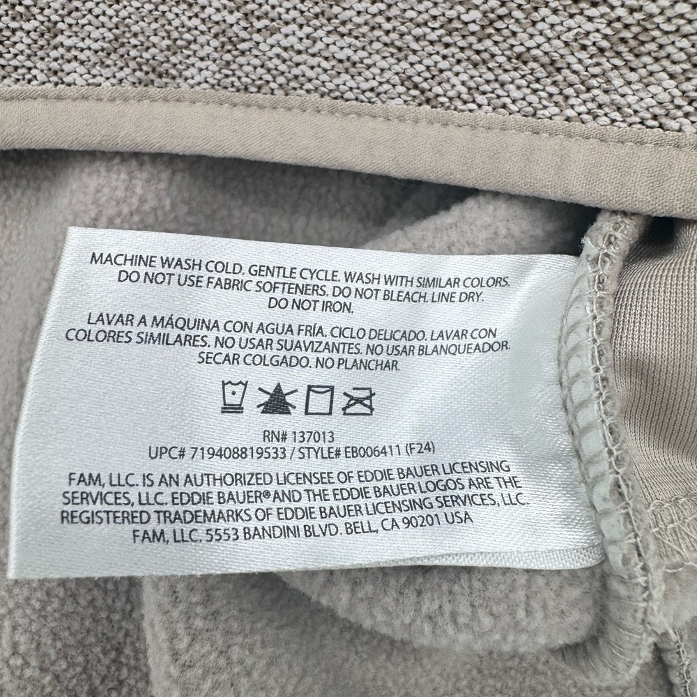 NWOT Eddie Bauer Men's Quarter Snap Fleece Pullover Tan/Brown Heather XXL - Picture 10 of 12